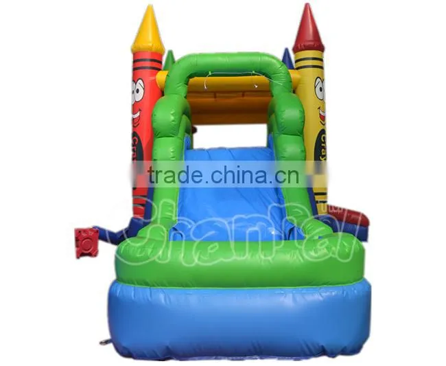 inflatable Crayon bouncer, Inflatable Combo, Inflatable bouncer with slide