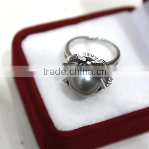 freshwater round pearl price natural flower pearl ring real 925 silver ring