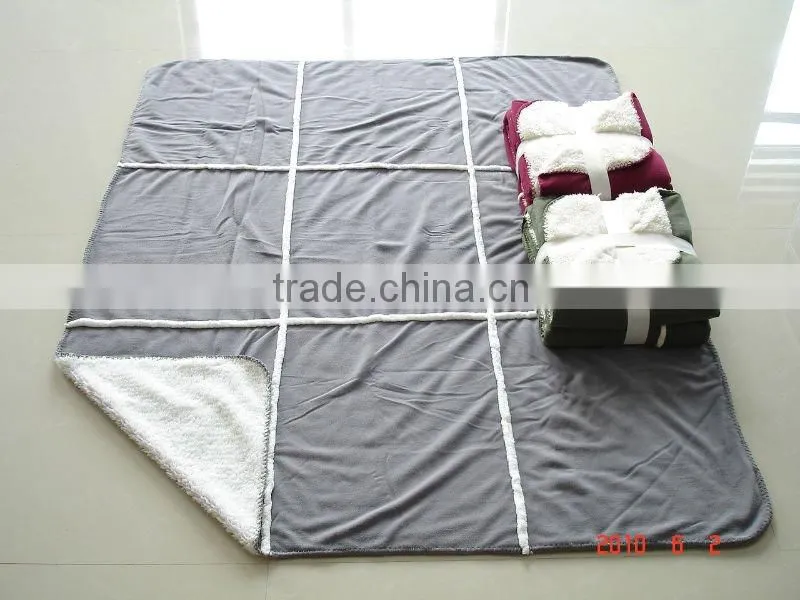 Polar fleece throw with soft ribbon