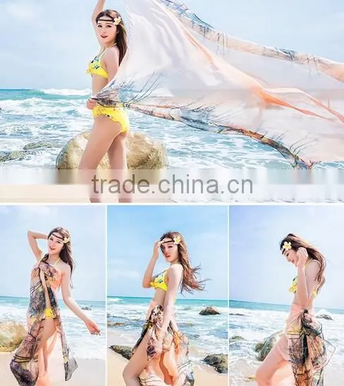 Sexy Women Lady Chiffon Scarves Bikini Swimwear Sun Dress Beach Scarf Veil Wrap
