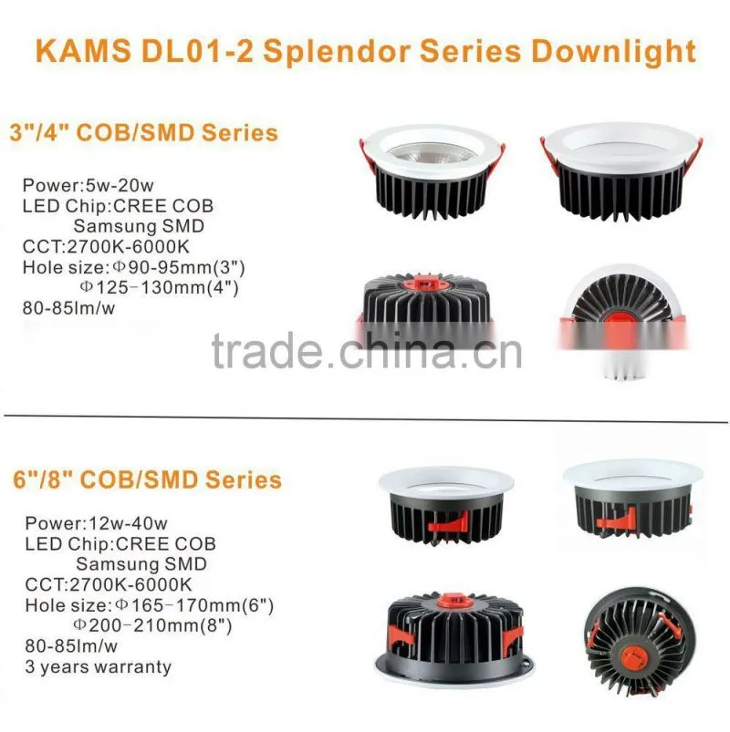 New design led downlight 30w anti-glare downlight reflector downlight with 3 years warranty