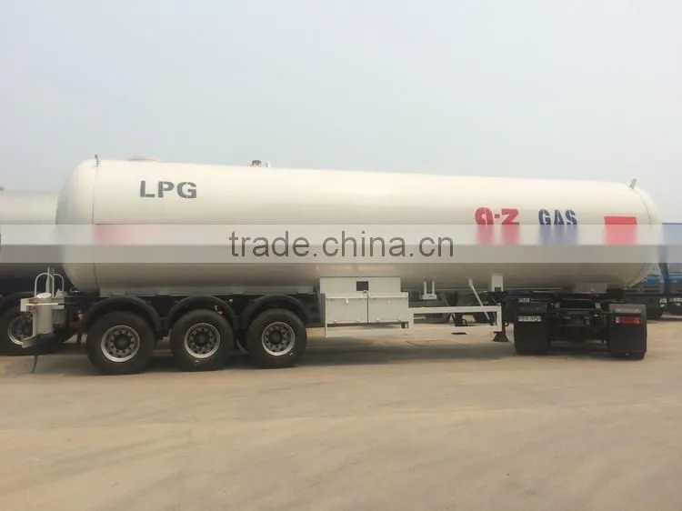 New design customized best sell super quality BPW 3 axle 58.5m3 lpg tanker trailer truck