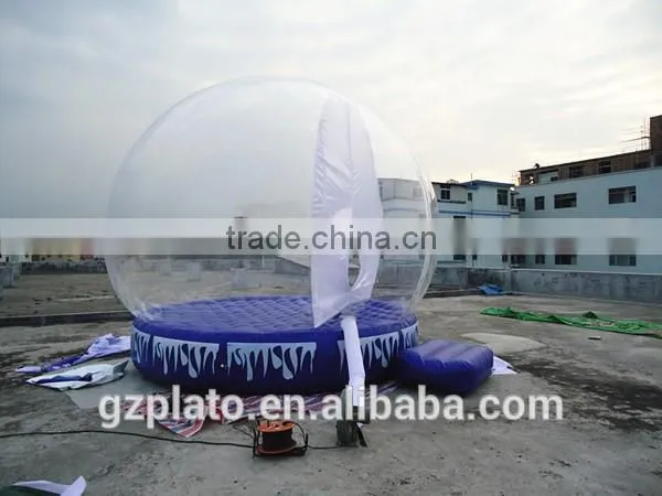Christmas inflatable snow globe in human size, inflatable transparent globe tent
