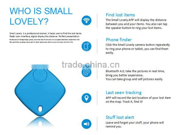 2015 new arrival smart wireless anti-lost alarm bluetooth key finder