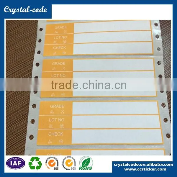 Custom die cut various materials perforated adhesive label