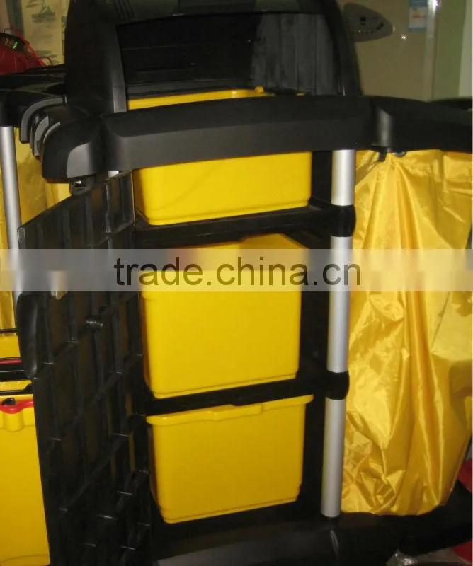 ESD Commercial Janitor's Plastic Cleaning Cart With Cover