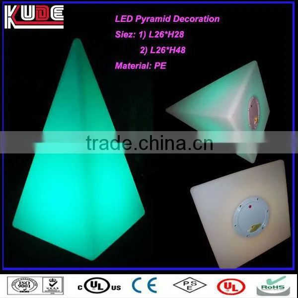 LED illuminous furniture decoration plastic egyptian pyramid/garden decorative pyramid