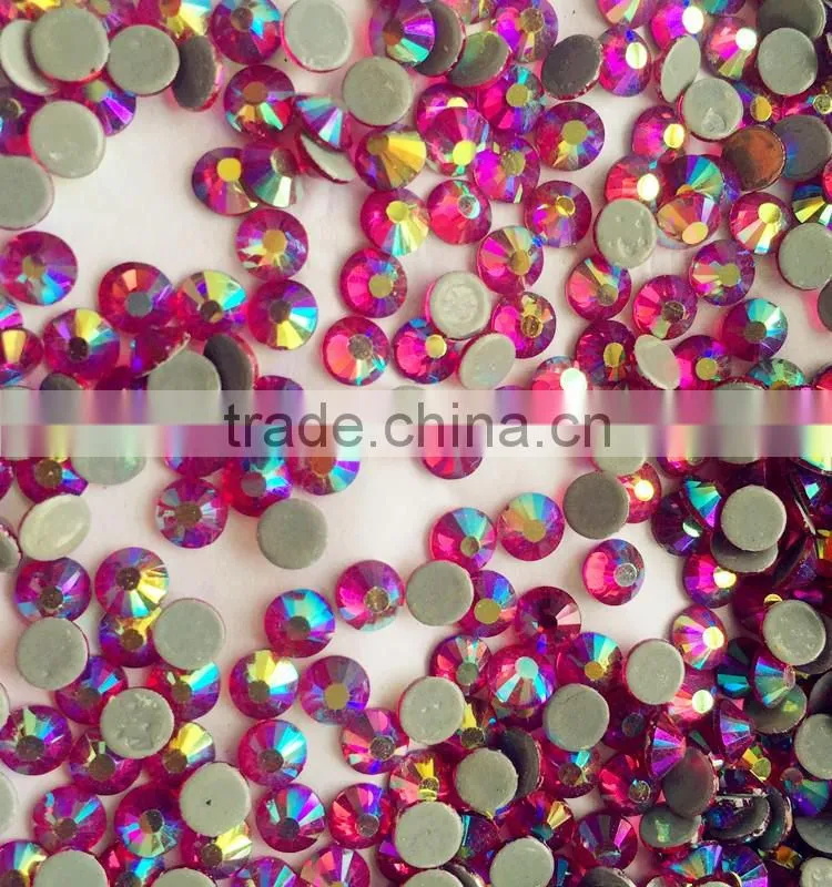 full colors and sizes good price super quality fuschia AB clothing hotfix rhinestone
