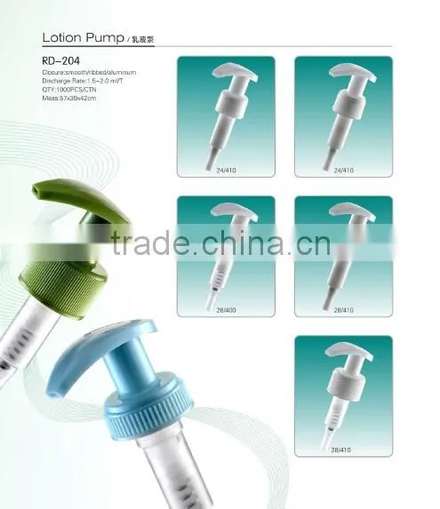 28mm plastic left right lock lotion pump ribbed closure hand shampoo pump