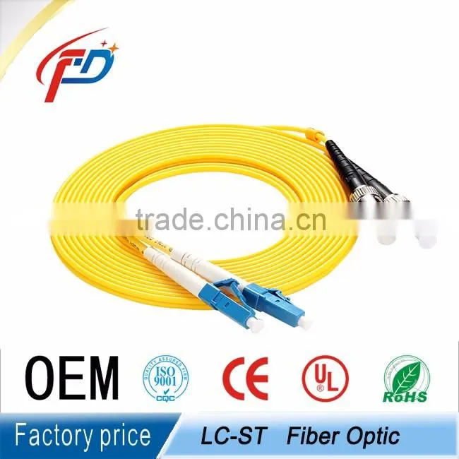 singlemode duplex 2 cores LC/ups-ST/ups fiber optic patch cord in communication