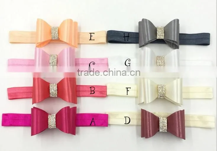 New selling the European and American children tire PVC color butyl bowknot rhinestone bow hair band 8 color spot