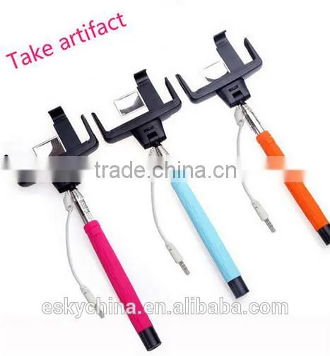 2016 BEST SELLING in China happy travel tourism D09Plus Cable Take Pole Extensible Selfie Stick Handheld Monopod With Mirror