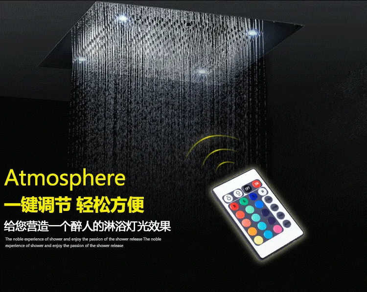 LABRAZE LE800600 shower panel with LED light and cold and hot water faucet
