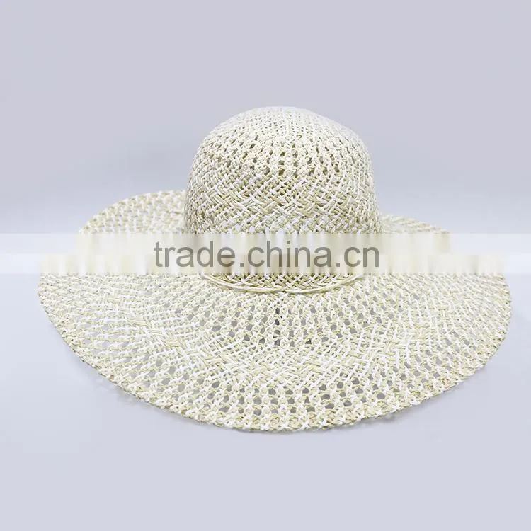 hight quality ladies wide brim straw summer hat sun beach hat