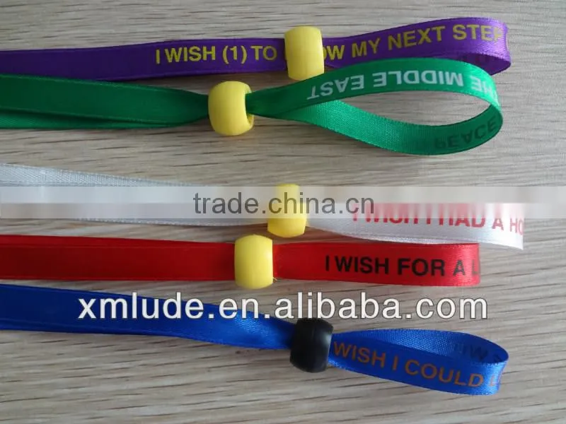 custom handmade satin ribbon bracelet promotional