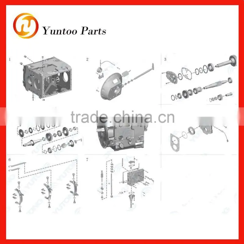 yutong spare part 1701-02338 second shaft for S6-160 gearbox transmission