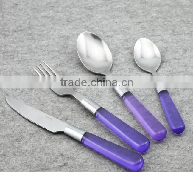 stainless steel cutlery with plastic handle