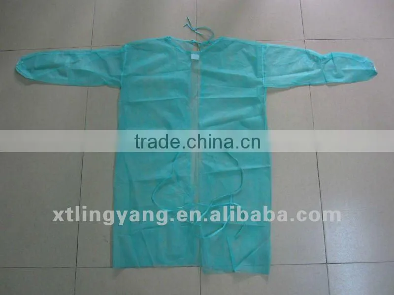 Long sleeve PP disposable medical gowns