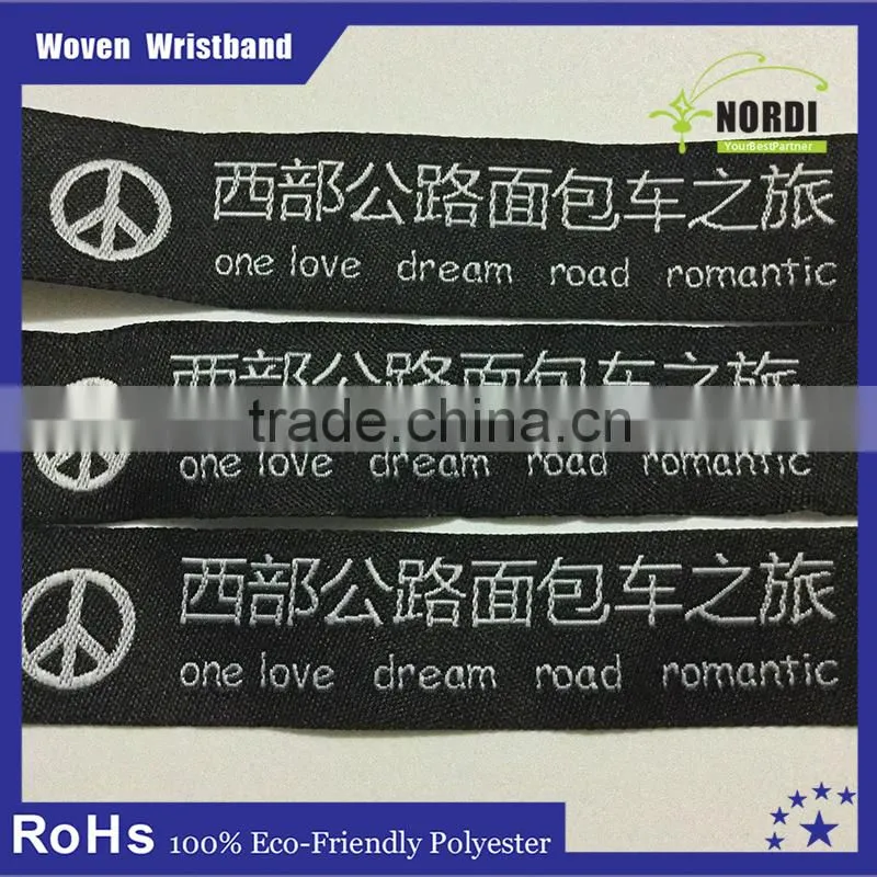 Single time using custom Festival Woven Fabric Wristband for Event/Bracelet/Wristband strap