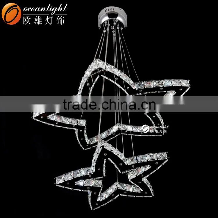 Yellow Light Pendant Light Stars Bright Pendant Lamp LED Crystal Pendant Lights OM9029-2W