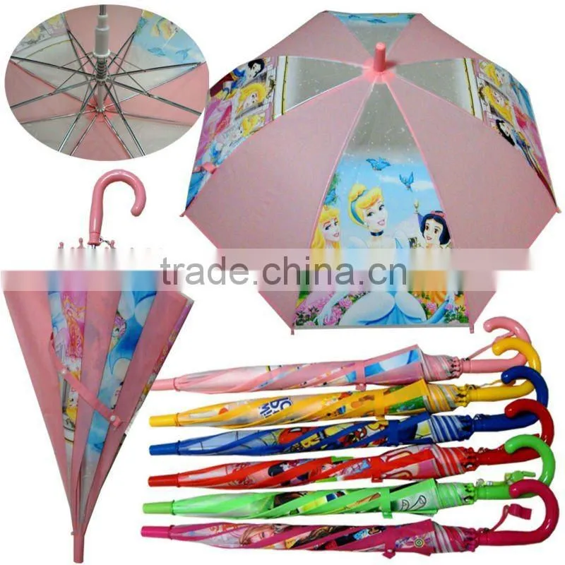 blue pictures printing PVC children umbrella with whistle