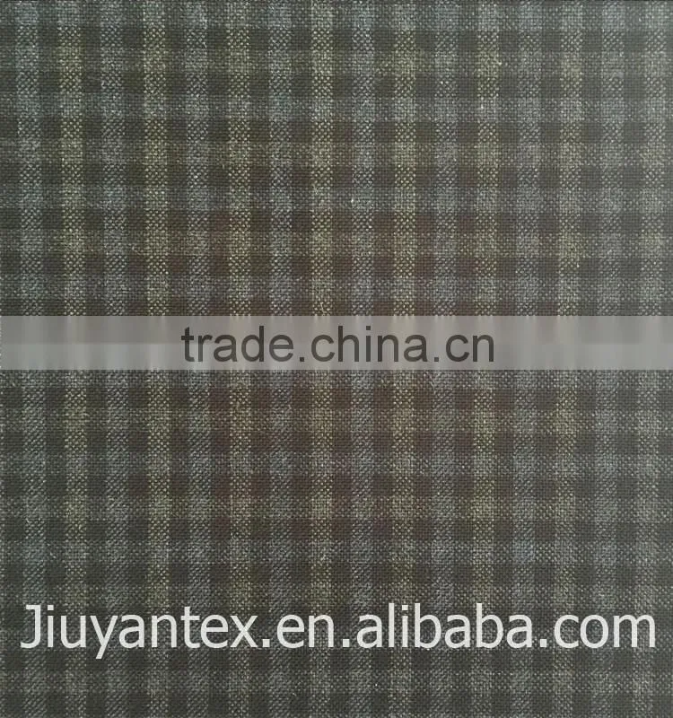 JY-1614 hot sale plain weave small checks design printed t82 r18 suiting fabric China supplier Jiuyan OEKO-TEX Standard 100