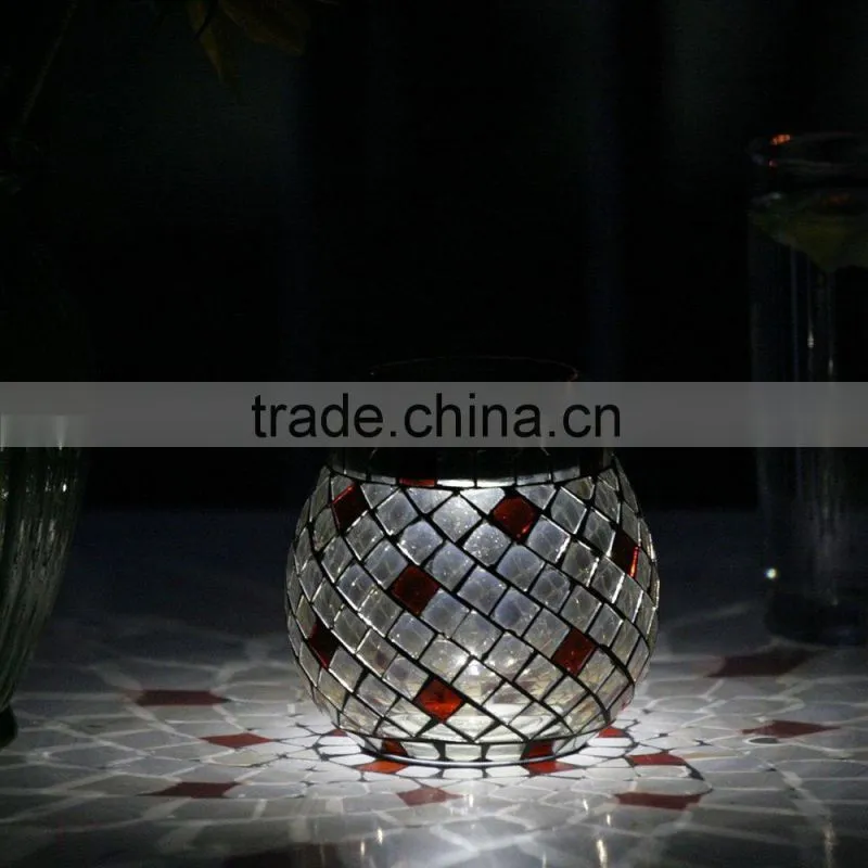 led solar mosaic lantern outdoor sun jar lantern