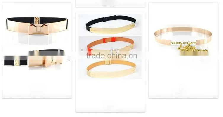 2014 Best metallic gold belt gold mirror belt women