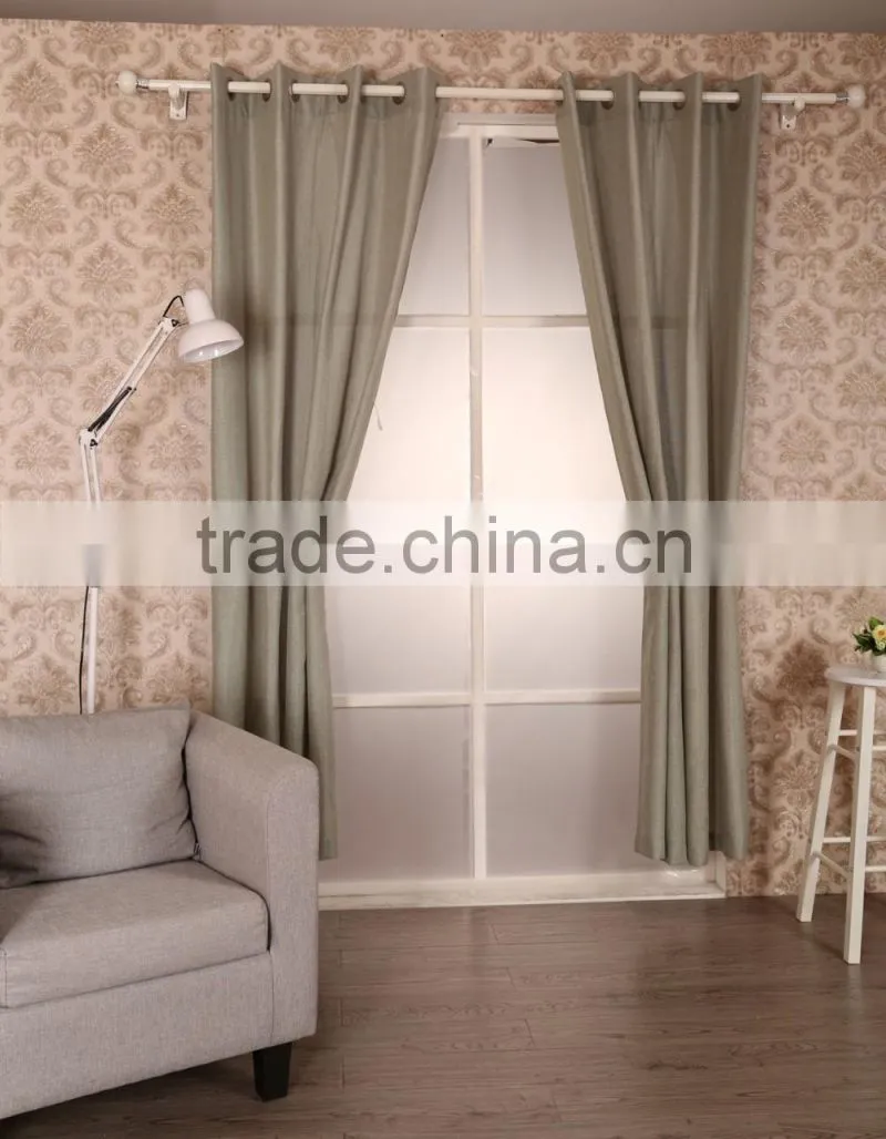 simple plain linen eyelet curtain for home hotel cafe office