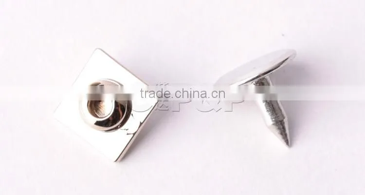 3D effect down aluminium rivet of rectangle shape for men