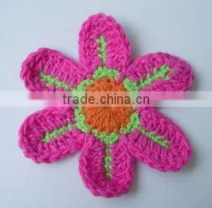 baby crochet flower/hand crochet flower/hot sell crochet flower for baby hats
