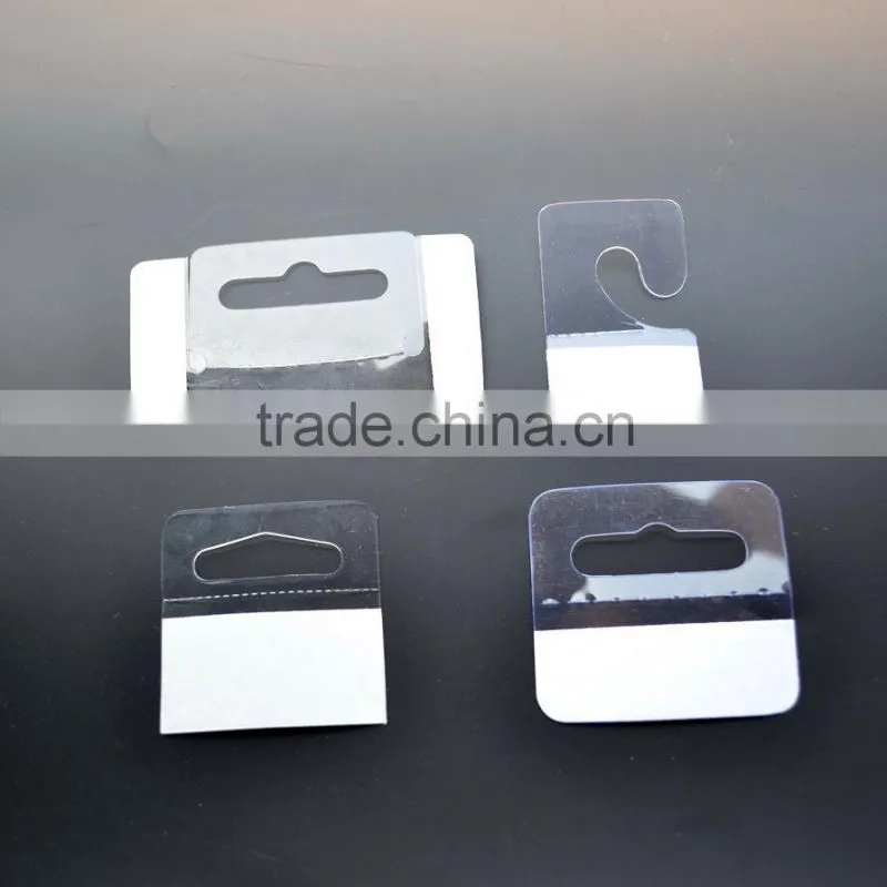 Supermarket Self Adhesive Packing Plastic Delta Hole Hang Tab For Hanging Boxes