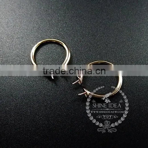 925 solid sterling silver rose gold pearl bezel ring adjustable ring DIY supplies jewelry findings 1216005