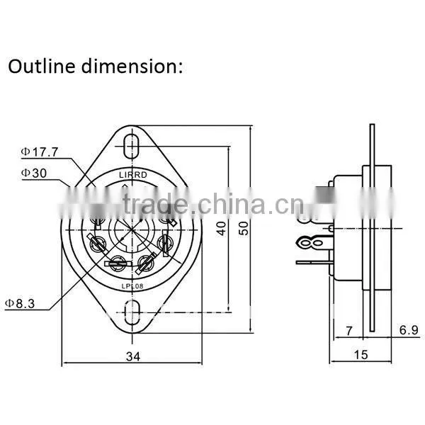 PL08 8 Pins Din Rail Mount Base for MK-2P/JTX-2Z Power Relay