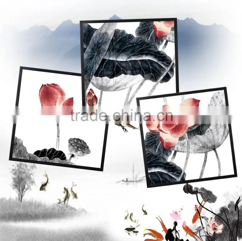 Most popular triptych art painting with frame , Triptych Painting