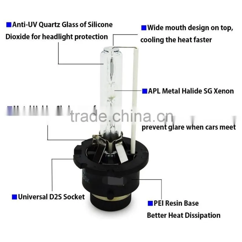 35W HID bulb xenon headlights 6000k D2S/D2C xenon hid kits china
