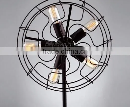 Five Lampholders Desk Lamp Fan Lamp Metal In Black Finish Living Room Bedroom Dining Room Table Lamp