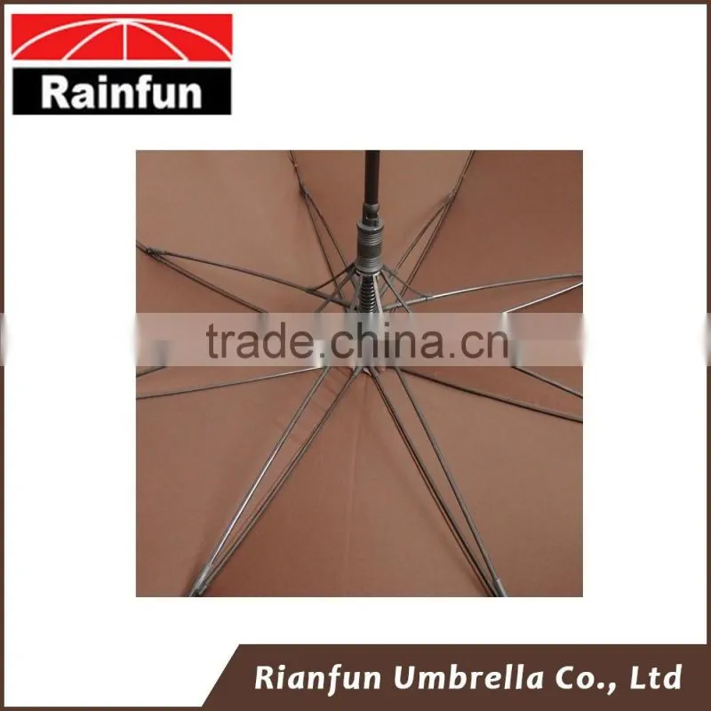 Long 190t pongee leather coated handle umbrella