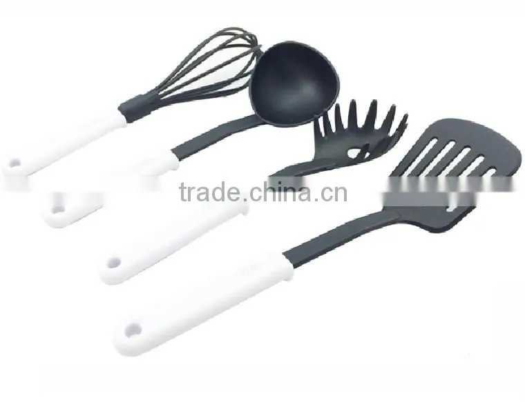 Cheap Price Professional 4 Piece Nylon Kitchen Utensil Set white+black nylon kitchen ware set nylon spoon NL21