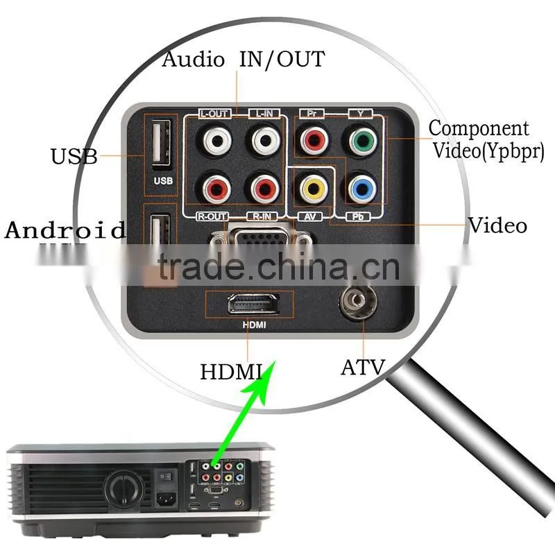 Android Wifi 3800lumen HD 1080P LED Projector with HDMI TV USB VGA Video port