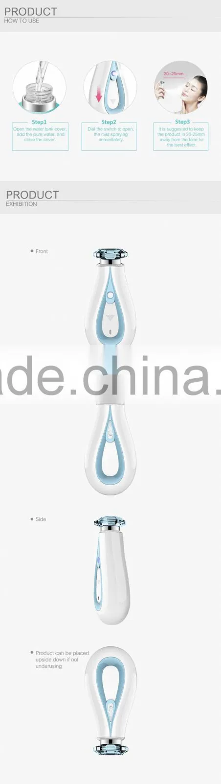 2016 Electric Facial Mist Sonic Essential Oil Spray Face and Hair Steamer for Skin Deep Moisturizing