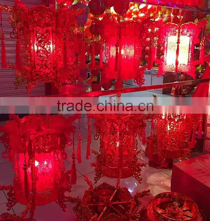 New design red detachable plastic palace lantern for sale