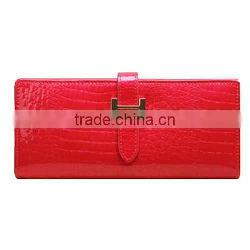 latest Design Ladies Free Leather Patent Alligator Pattern Wallet/Purse (BCN002)