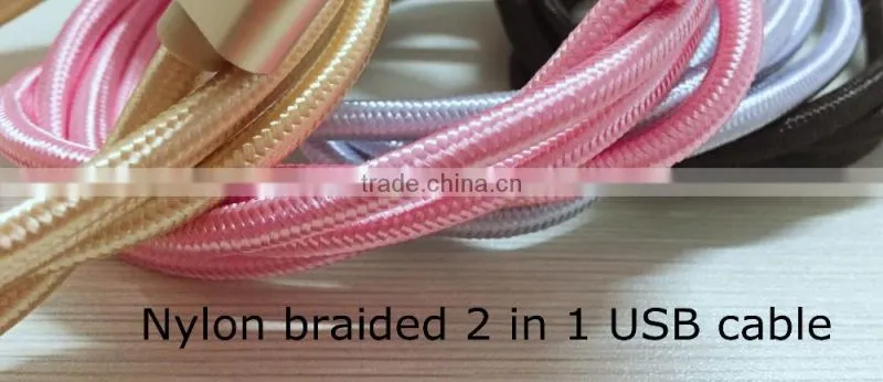 2 IN 1 USB Data Transfe Cable For iphone Samsung 2016 New Hot Products