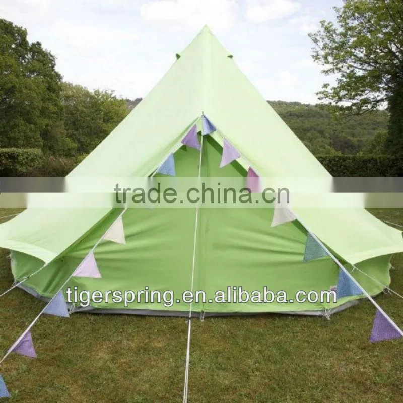 Diameter 4M Waterproof Cotton Canvas Sibley Tent for 2 Persons Bell Tent