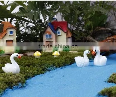 cy309 Artificial Three-dimensional whale DIY Resin swan crafts garden moss Micro View decorations