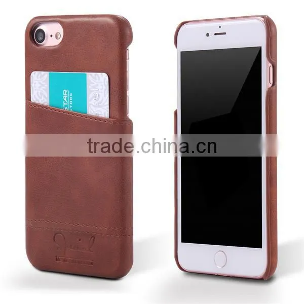 Leather hard Phone Case With Card Slot For iPhone7