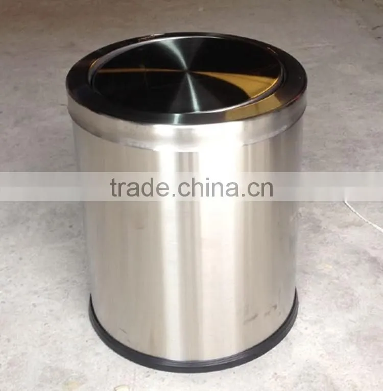Smart dustbin stainless steel swing lid waste bin for room in Alibaba