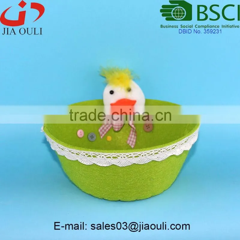 BSCI Audit factory easter decoration nice non-woven felt egg easter basket