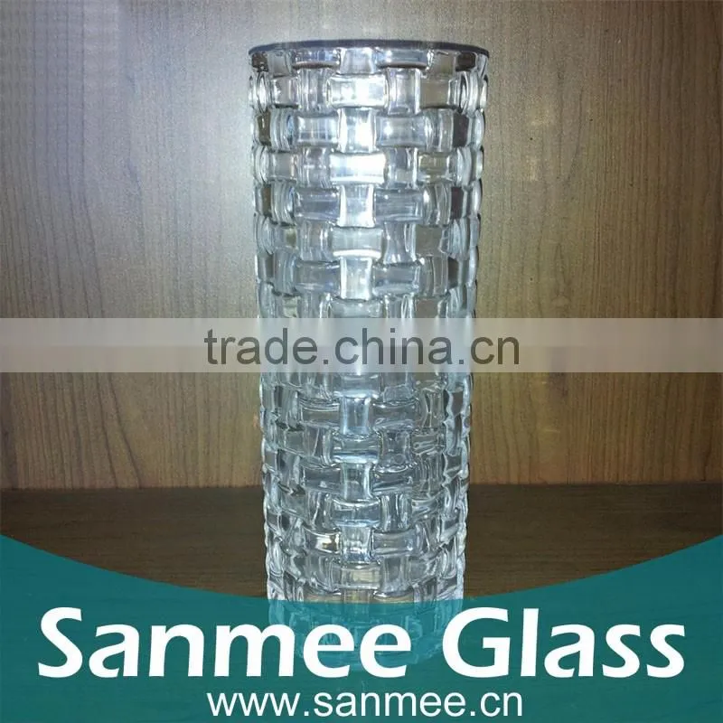 High crystal vases wedding centerpieces,glass vase,flower shaped glass vase